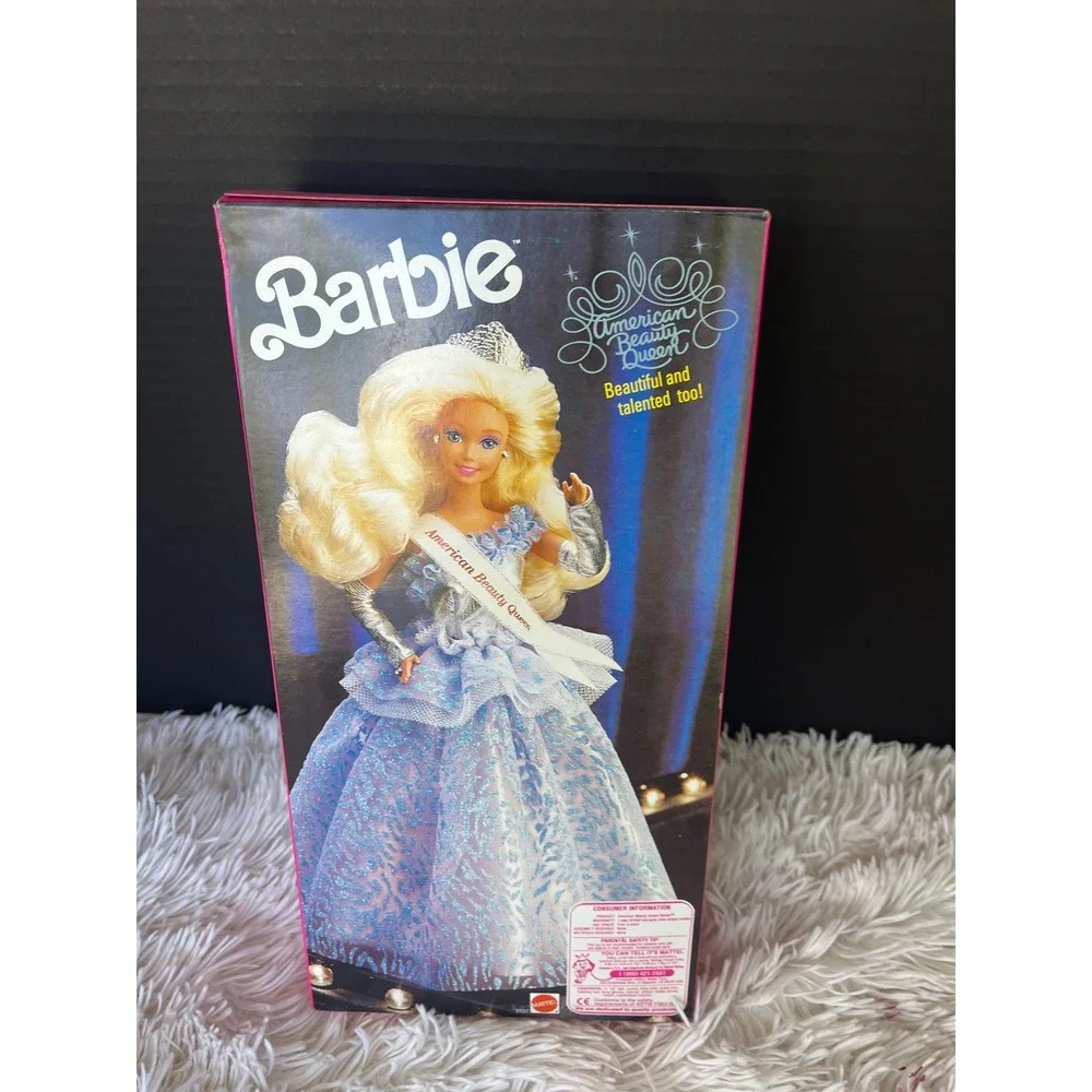 Vintage 1991 Mattel American Beauty Queen Barbie Doll 3137 NIB Teal Gold Gown